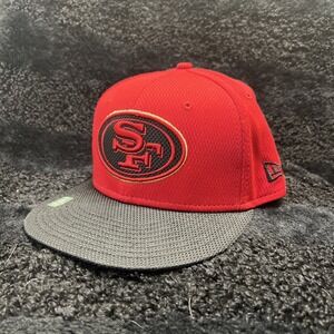 San Francisco 49ers New Era 59fifty Hat Cap‎ Fitted Red on Black 7 NFL On-Field